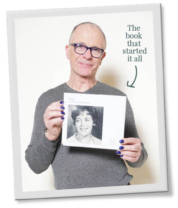 Authory Founder showing a book of his mother